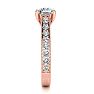 Moissanite Engagement Ring; 2 Carat Round Shape Moissanite Engagement Ring In 14 Karat Rose Gold Image-4