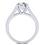 Moissanite Engagement Ring; 2 1/2 Carat Round Shape Moissanite Engagement Ring In 14 Karat White Gold Image-3