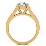 Moissanite Engagement Ring; 2 1/2 Carat Round Shape Moissanite Engagement Ring In 14 Karat Yellow Gold Image-3
