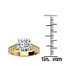Moissanite Engagement Ring; 2 1/2 Carat Round Shape Moissanite Engagement Ring In 14 Karat Yellow Gold Image-5