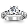 Moissanite Engagement Ring; 1 1/2 Carat Round Shape Moissanite Engagement Ring In 14 Karat White Gold Image-1