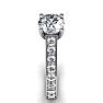 Moissanite Engagement Ring; 1 1/2 Carat Round Shape Moissanite Engagement Ring In 14 Karat White Gold Image-3