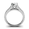 Moissanite Engagement Ring; 1 1/2 Carat Round Shape Moissanite Engagement Ring In 14 Karat White Gold Image-5