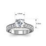 Moissanite Engagement Ring; 1 1/2 Carat Round Shape Moissanite Engagement Ring In 14 Karat White Gold Image-6