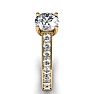 Moissanite Engagement Ring; 1 1/2 Carat Round Shape Moissanite Engagement Ring In 14 Karat Yellow Gold Image-3