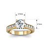 Moissanite Engagement Ring; 1 1/2 Carat Round Shape Moissanite Engagement Ring In 14 Karat Yellow Gold Image-6