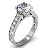 Moissanite Engagement Ring; 2 Carat Round Shape Moissanite Engagement Ring In 14 Karat White Gold Image-2