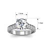Moissanite Engagement Ring; 2 Carat Round Shape Moissanite Engagement Ring In 14 Karat White Gold Image-6