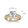 Moissanite Engagement Ring; 2 Carat Round Shape Moissanite Engagement Ring In 14 Karat Yellow Gold Image-6