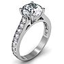 Moissanite Engagement Ring; 2 1/2 Carat Round Shape Moissanite Engagement Ring In 14 Karat White Gold Image-2