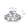 Moissanite Engagement Ring; 2 1/2 Carat Round Shape Moissanite Engagement Ring In 14 Karat White Gold Image-6
