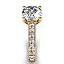 Moissanite Engagement Ring; 2 1/2 Carat Round Shape Moissanite Engagement Ring In 14 Karat Yellow Gold Image-3
