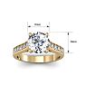 Moissanite Engagement Ring; 2 1/2 Carat Round Shape Moissanite Engagement Ring In 14 Karat Yellow Gold Image-6