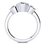 Moissanite Engagement Ring; 2 1/4 Carat Bezel Set Three Stone Moissanite Ring In 14 Karat White Gold Image-3