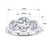 Moissanite Engagement Ring; 2 1/4 Carat Bezel Set Three Stone Moissanite Ring In 14 Karat White Gold Image-5
