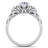 Moissanite Engagement Ring; 1 1/4 Carat Round Shape Moissanite Intricate Vine Engagement Ring In 14 Karat White Gold Image-3