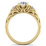 Moissanite Engagement Ring; 1 1/4 Carat Round Shape Moissanite Intricate Vine Engagement Ring In 14 Karat Yellow Gold Image-3