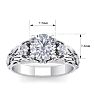 Moissanite Engagement Ring; 1 3/4 Carat Round Shape Moissanite Intricate Vine Engagement Ring In 14 Karat White Gold Image-5