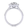 Moissanite Engagement Ring; 2 Carat Round Shape Halo Moissanite Engagement Ring In 14 Karat White Gold Image-3
