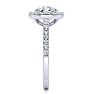 Moissanite Engagement Ring; 2 Carat Round Shape Halo Moissanite Engagement Ring In 14 Karat White Gold Image-4