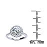 Moissanite Engagement Ring; 2 Carat Round Shape Halo Moissanite Engagement Ring In 14 Karat White Gold Image-6