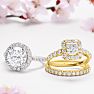 Moissanite Engagement Ring; 2 Carat Round Shape Halo Moissanite Engagement Ring In 14 Karat White Gold Image-8