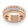 1 Carat Mens Diamond Band Ring In 14 Karat Rose Gold Image-1