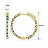 1 Carat Emerald and Diamond Hoop Earrings In 14 Karat Yellow Gold, 3/4 Inch Image-4