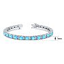 6 Carat Oval Shape Blue Topaz and Diamond Bracelet In 14 Karat White Gold, 7 Inches Image-4