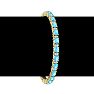 6 Carat Oval Shape Blue Topaz and Diamond Bracelet In 14 Karat Yellow Gold, 7 Inches Image-5