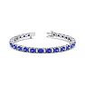 5 3/4 Carat Oval Shape Tanzanite and Diamond Bracelet In 14 Karat White Gold, 7 Inches Image-1