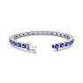 5 3/4 Carat Oval Shape Tanzanite and Diamond Bracelet In 14 Karat White Gold, 7 Inches Image-2