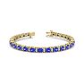 5 3/4 Carat Oval Shape Tanzanite and Diamond Bracelet In 14 Karat Yellow Gold, 7 Inches Image-1