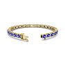 5 3/4 Carat Oval Shape Tanzanite and Diamond Bracelet In 14 Karat Yellow Gold, 7 Inches Image-2