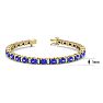 5 3/4 Carat Oval Shape Tanzanite and Diamond Bracelet In 14 Karat Yellow Gold, 7 Inches Image-4