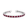 Ruby Bracelet; Ruby Tennis Bracelet; 7 Carat Oval Shape Ruby and Diamond Bracelet In 14 Karat White Gold Image-1