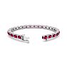 Ruby Bracelet; Ruby Tennis Bracelet; 7 Carat Oval Shape Ruby and Diamond Bracelet In 14 Karat White Gold Image-2