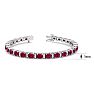 Ruby Bracelet; Ruby Tennis Bracelet; 7 Carat Oval Shape Ruby and Diamond Bracelet In 14 Karat White Gold Image-4