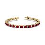 Ruby Bracelet; Ruby Tennis Bracelet; 7 Carat Oval Shape Ruby and Diamond Bracelet In 14 Karat Yellow Gold Image-1