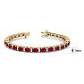Ruby Bracelet; Ruby Tennis Bracelet; 7 Carat Oval Shape Ruby and Diamond Bracelet In 14 Karat Yellow Gold Image-4