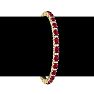 Ruby Bracelet; Ruby Tennis Bracelet; 7 Carat Oval Shape Ruby and Diamond Bracelet In 14 Karat Yellow Gold Image-5
