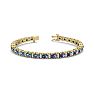 6 Carat Oval Shape Mystic Topaz and Diamond Bracelet In 14 Karat Yellow Gold, 7 Inches Image-1