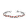 5 Carat Oval Shape Morganite Bracelet With Diamonds In 14 Karat White Gold, 7 Inches Image-1