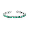 5 Carat Oval Shape Emerald and Diamond Bracelet In 14 Karat White Gold, 7 Inches Image-1
