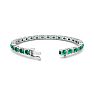 5 Carat Oval Shape Emerald and Diamond Bracelet In 14 Karat White Gold, 7 Inches Image-2