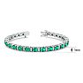 5 Carat Oval Shape Emerald and Diamond Bracelet In 14 Karat White Gold, 7 Inches Image-4