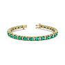 5 Carat Oval Shape Emerald and Diamond Bracelet In 14 Karat Yellow Gold, 5 Carat Oval Shape Emerald and Diamond Bracelet In 14 Karat Yellow Gold, 7 Inches Image-1