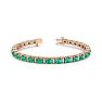 5 Carat Oval Shape Emerald and Diamond Bracelet In 14 Karat Rose Gold, 7 Inches Image-1