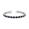 7 Carat Oval Shape Sapphire and Diamond Bracelet In 14 Karat White Gold, 7 Carat Oval Shape Sapphire and Diamond Bracelet In 14 Karat White Gold, 7 Inches Image-1
