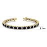 7 Carat Oval Shape Sapphire and Diamond Bracelet In 14 Karat Yellow Gold, 7 Inches Image-4